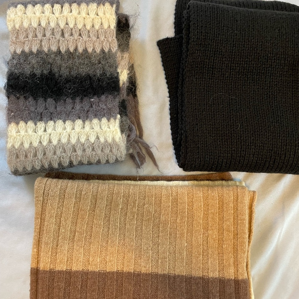 Cozy Knit Scarves Bundle in Neutral Tones